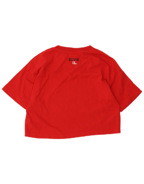 Superdry Womens Crop Graphic T-Shirt Top UK 10 Small Red Cotton