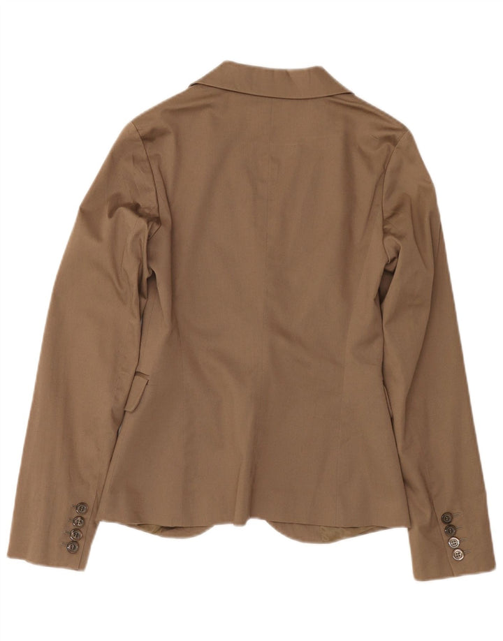SISLEY Womens 2 Button Blazer Jacket IT 38 XS Brown Cotton