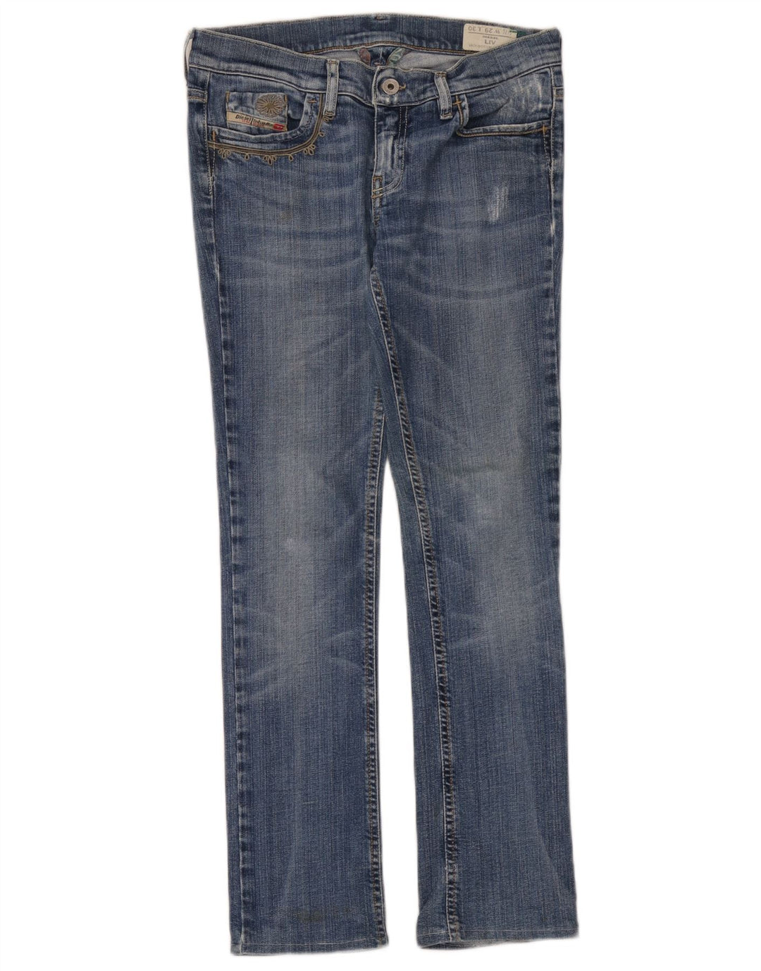 Diesel Womens Liv Slim Jeans W29 L30 Blue Cotton