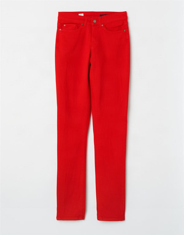 Tommy Hilfiger Womens Rome Regular Fit Straight Jeans W26 L32 Red Cotton
