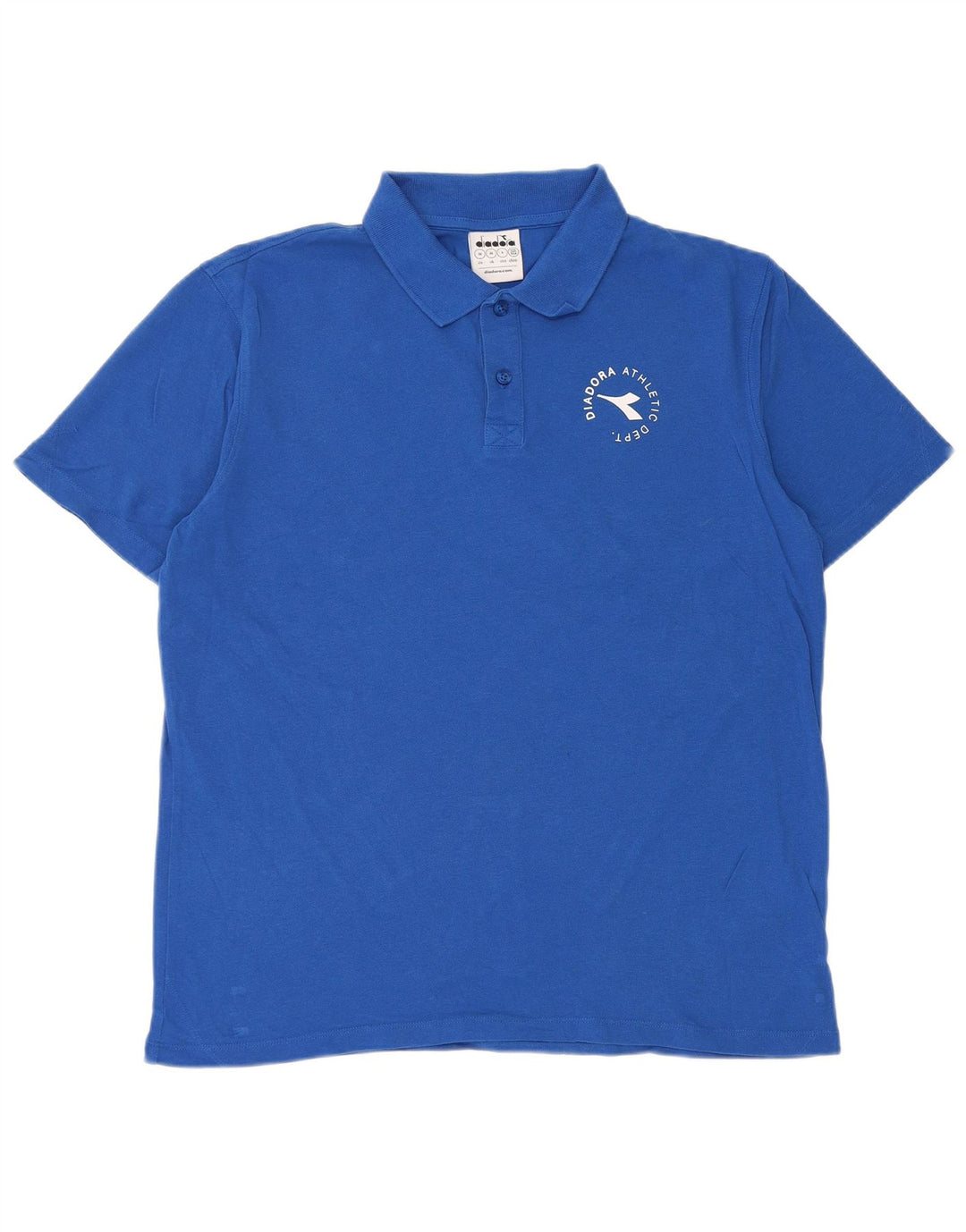 Diadora Mens Polo Shirt Medium Blue Cotton