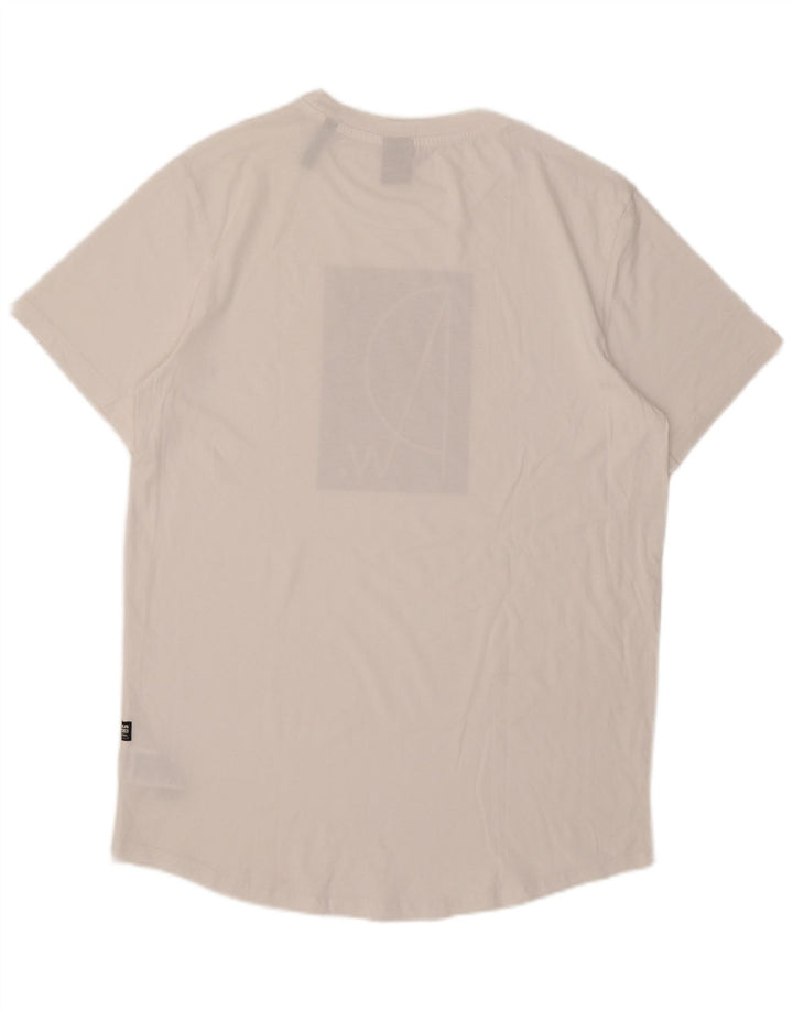 G-Star Mens Graphic T-Shirt Top Large White Cotton