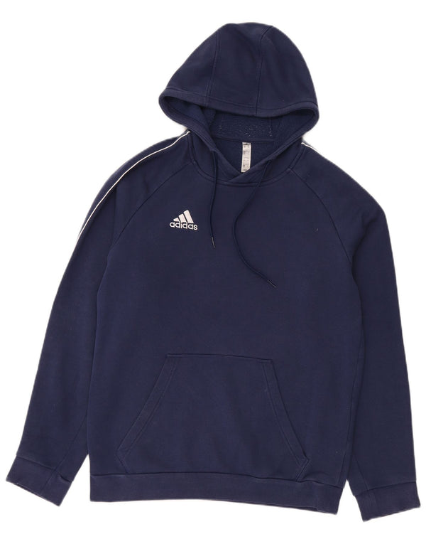 Adidas Mens Hoodie Jumper Medium Navy Blue Cotton