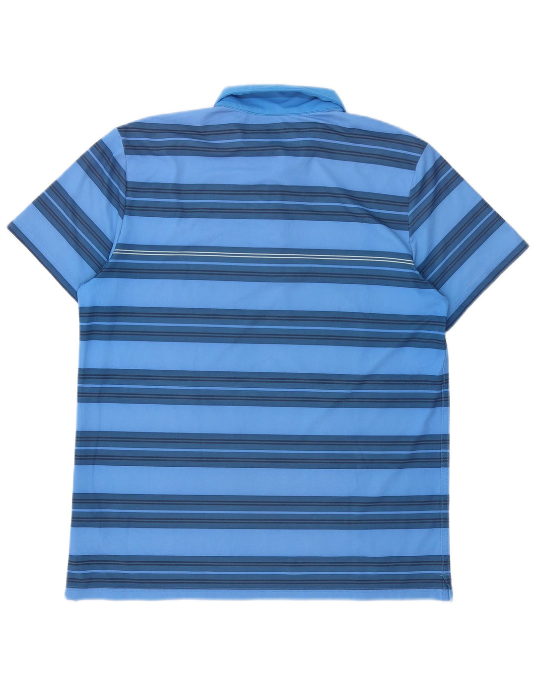 Nike Mens Dri Fit Polo Shirt Large Blue Striped Polyester