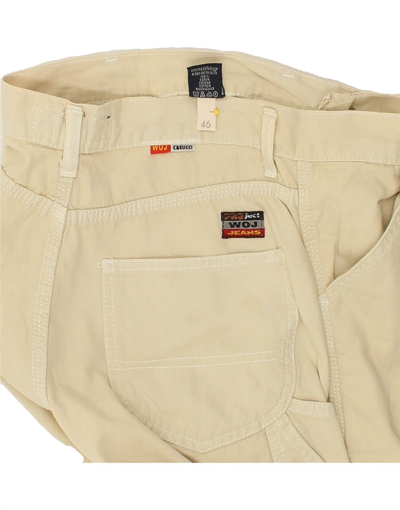 CASUCCI Mens Straight Cargo Trousers IT 46 Small W28 L31 Beige Cotton | Vintage Casucci | Thrift | Second-Hand Casucci | Used Clothing | Messina Hembry 