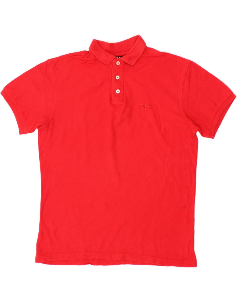 FILA Mens Polo Shirt Medium Red Cotton Vintage Fila and Second-Hand Fila from Messina Hembry 