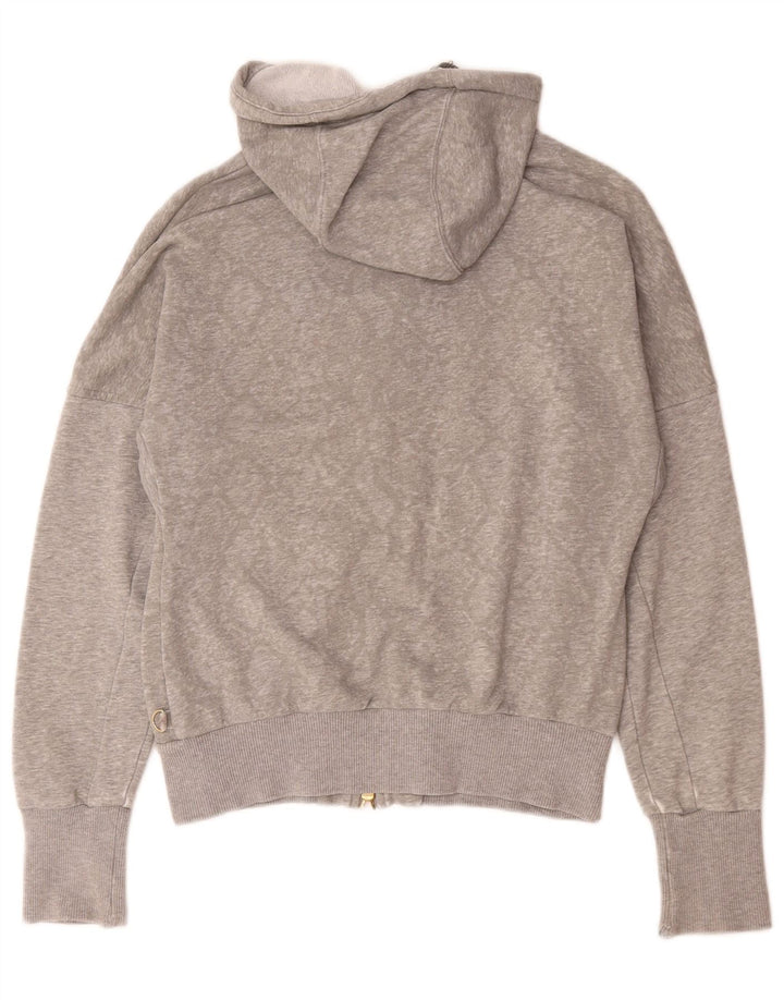 Nike Womens Zip Hoodie Sweater UK 10/12 Medium Grey Cotton