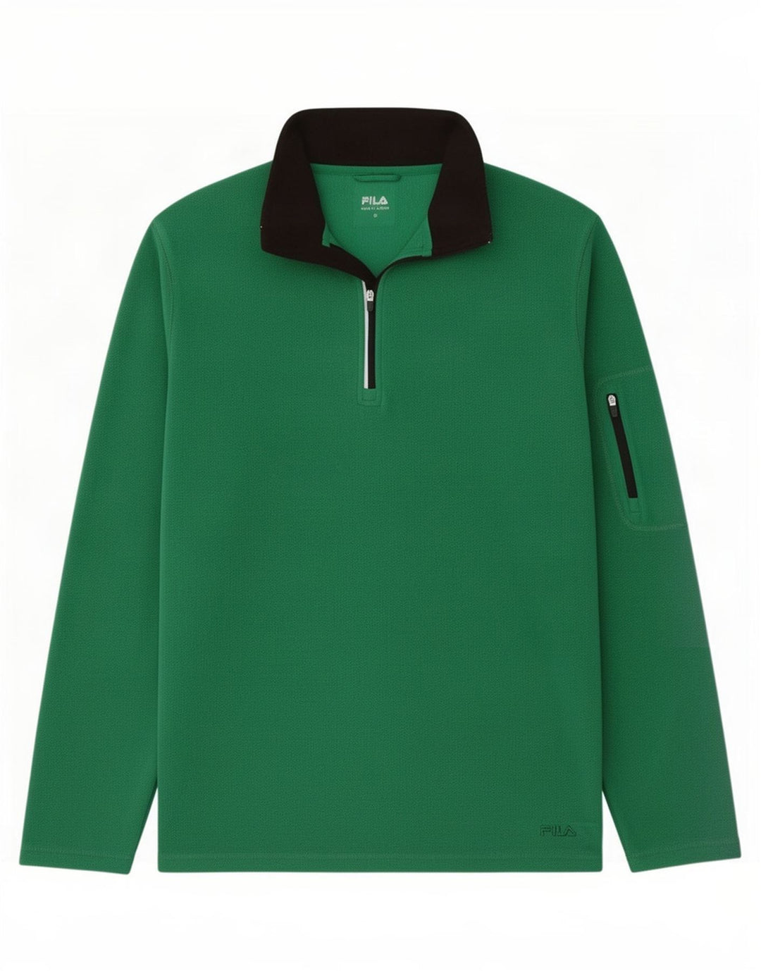 Fila Mens Zip Neck Fleece Jumper Medium Green Polyester