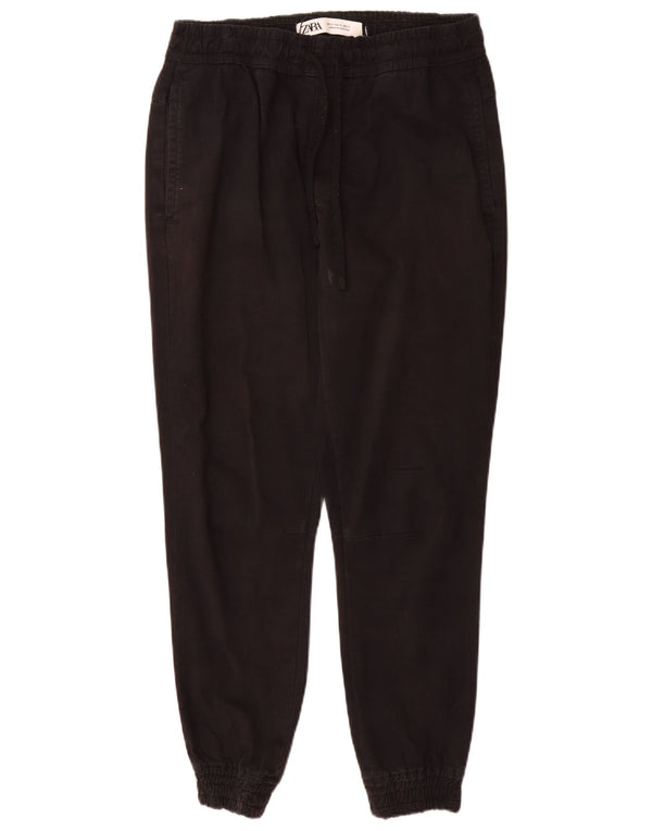 Zara Mens Joggers Chino Trousers Medium W31 L30 Black Cotton