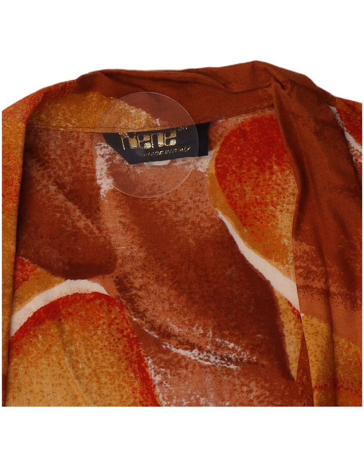 Rene Womens 1 Button Blazer Jacket IT 44 Medium Brown Floral