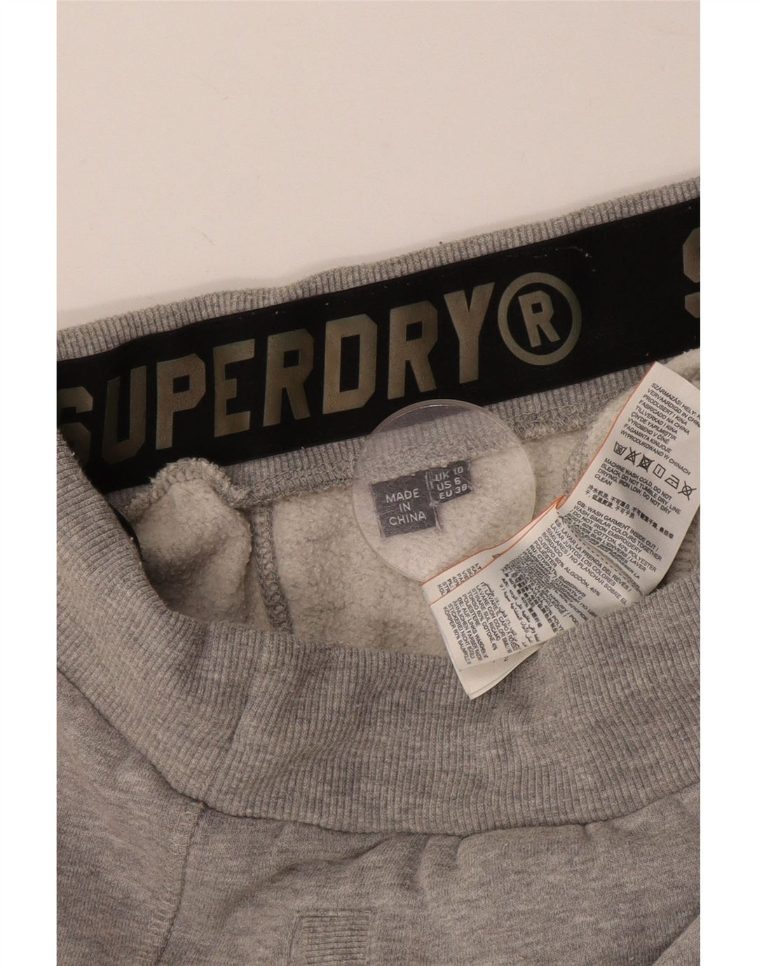 SUPERDRY Womens Tracksuit Trousers Joggers UK 10 Small Grey Cotton