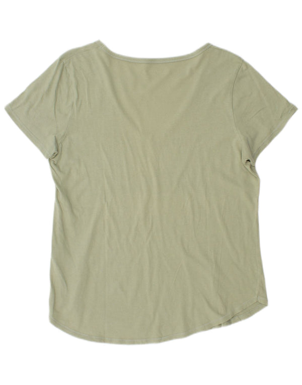 Abercrombie & Fitch Womens T-Shirt Top UK 14 Large Khaki Cotton