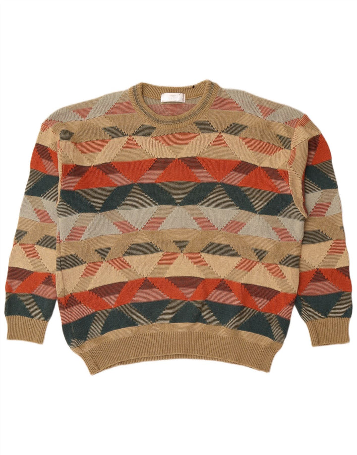 Marks & Spencer Mens Crew Neck Jumper Sweater XL Multicoloured Geometric