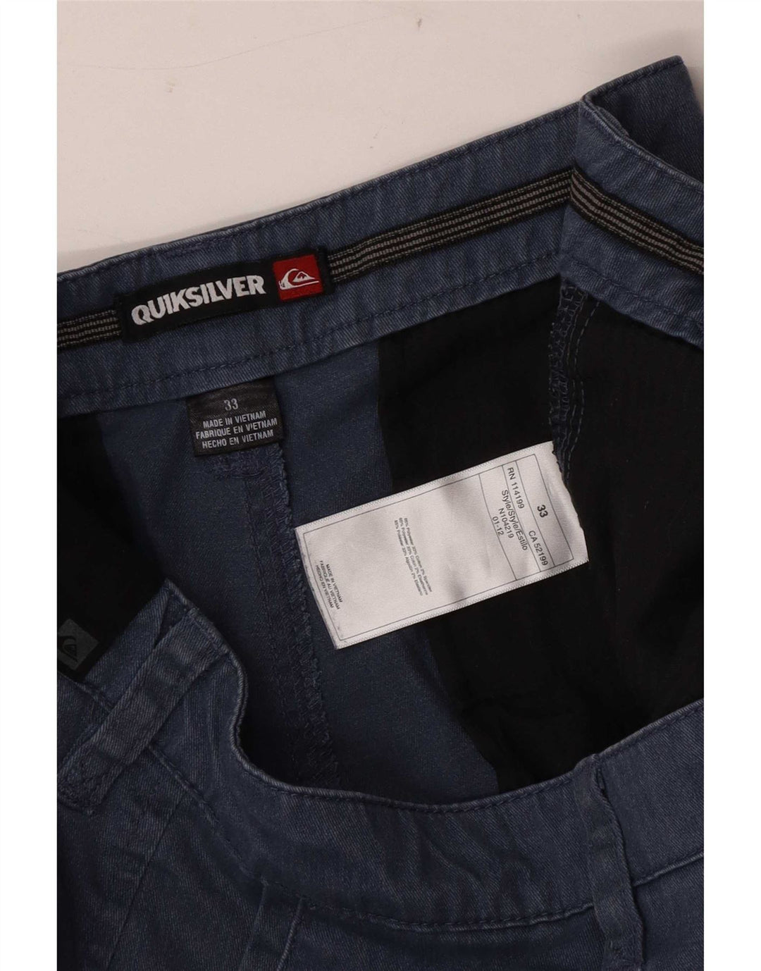 Quiksilver Mens Chino Shorts W33 Medium Blue Cotton
