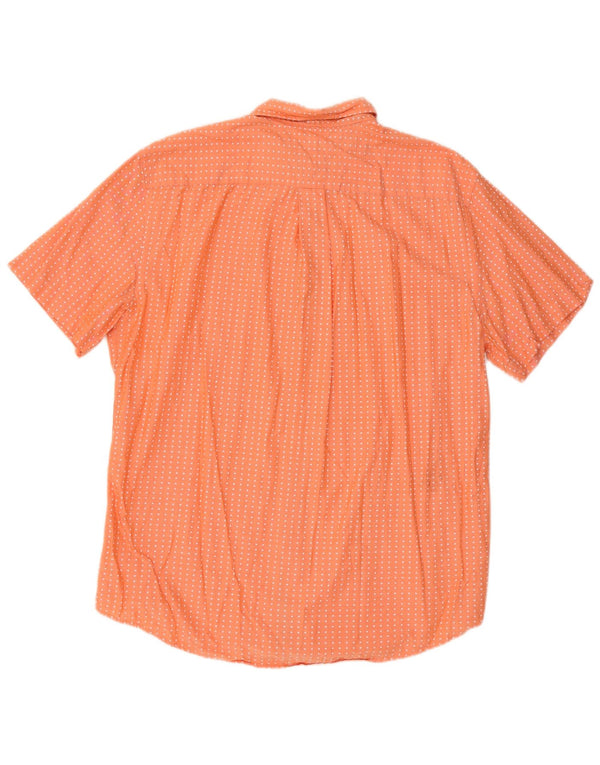 Tommy Hilfiger Mens Short Sleeve Classic Fit Shirt Large Orange Spotted