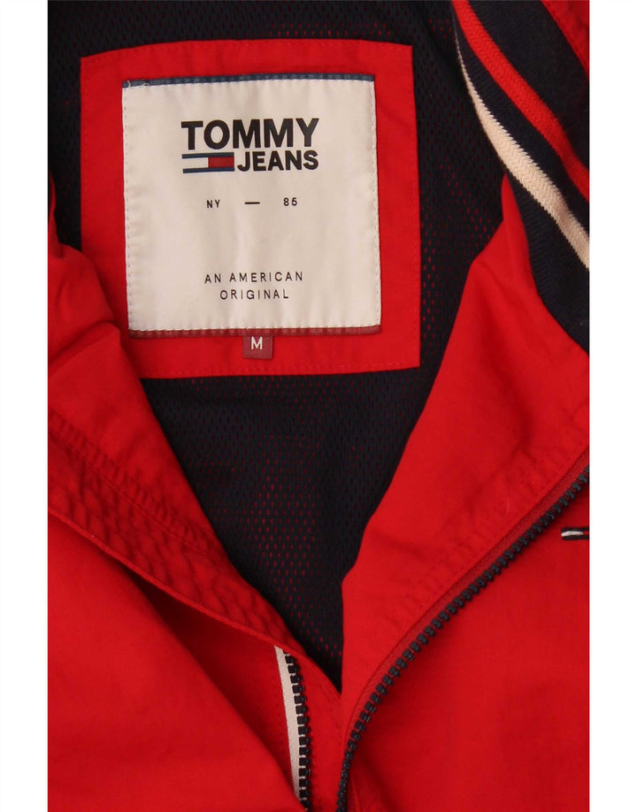 Tommy Hilfiger Mens Bomber Jacket UK 38 Medium Red Colourblock