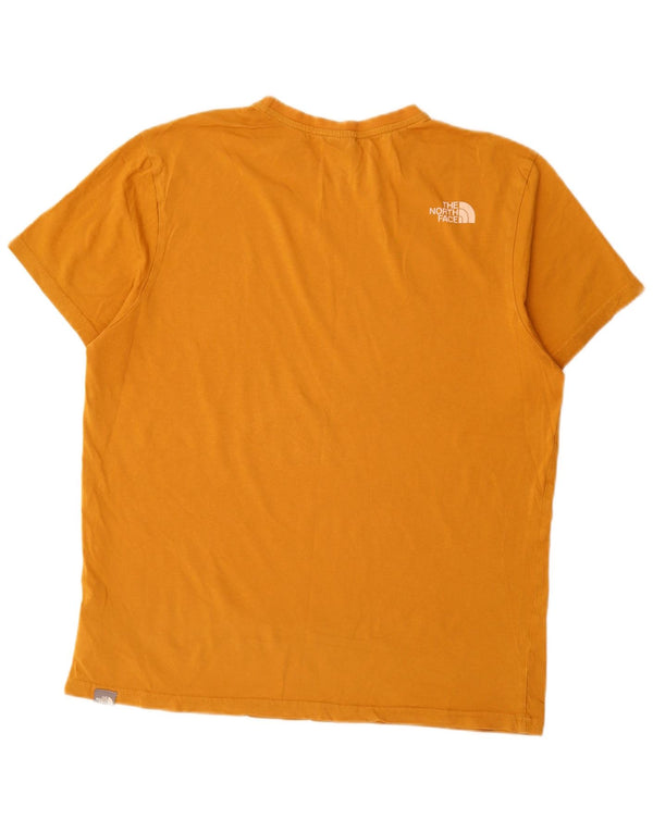 The North Face Mens T-Shirt Top Large Yellow Cotton