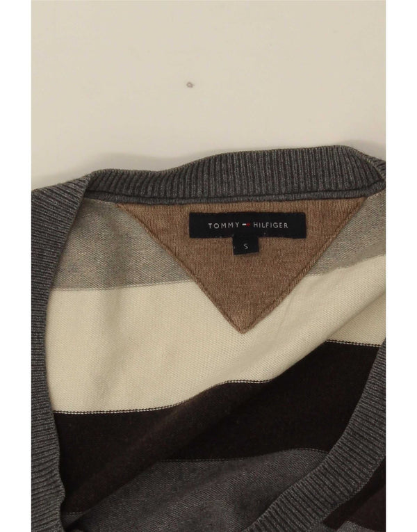 Tommy Hilfiger Womens V-Neck Jumper Sweater UK 10 Small Multicoloured