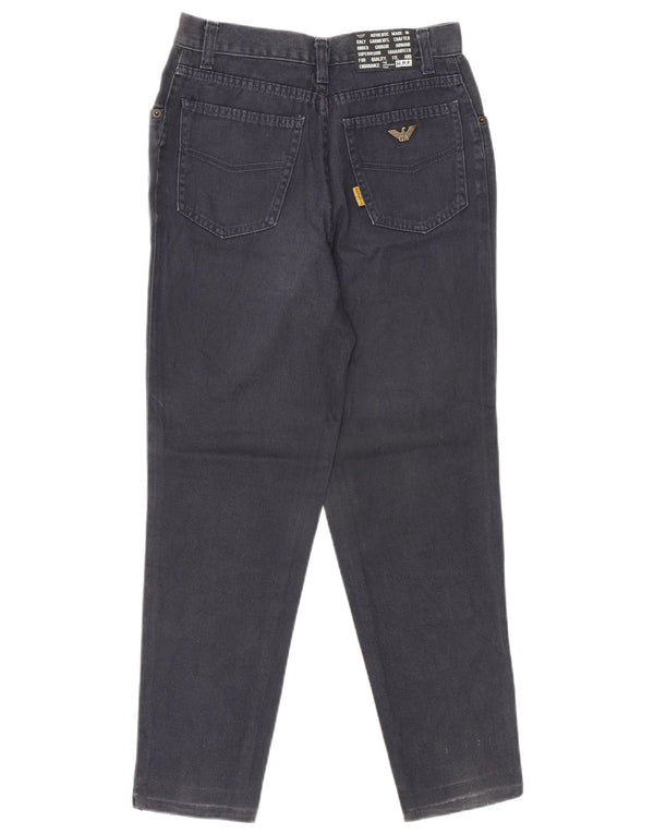 GIORGIO ARMANI Womens Tapered Jeans IT 40 Small W27 L25 Black Cotton