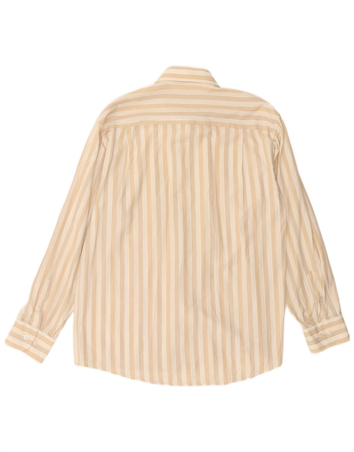 Vintage Mens Shirt Large Beige Striped