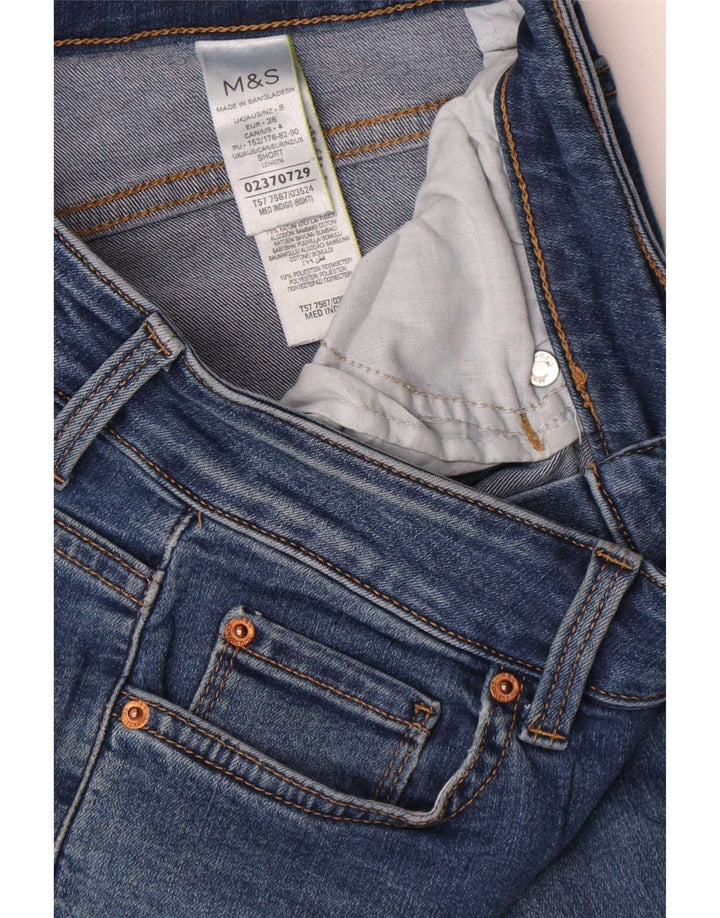 Marks & Spencer Womens Flared Jeans UK 8 Smal W28 L29 Blue Cotton