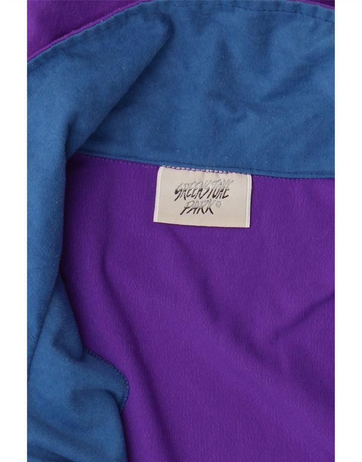 Greenstone Park Mens Zip Neck Sweatshirt Jumper Medium Purple Colourblock
