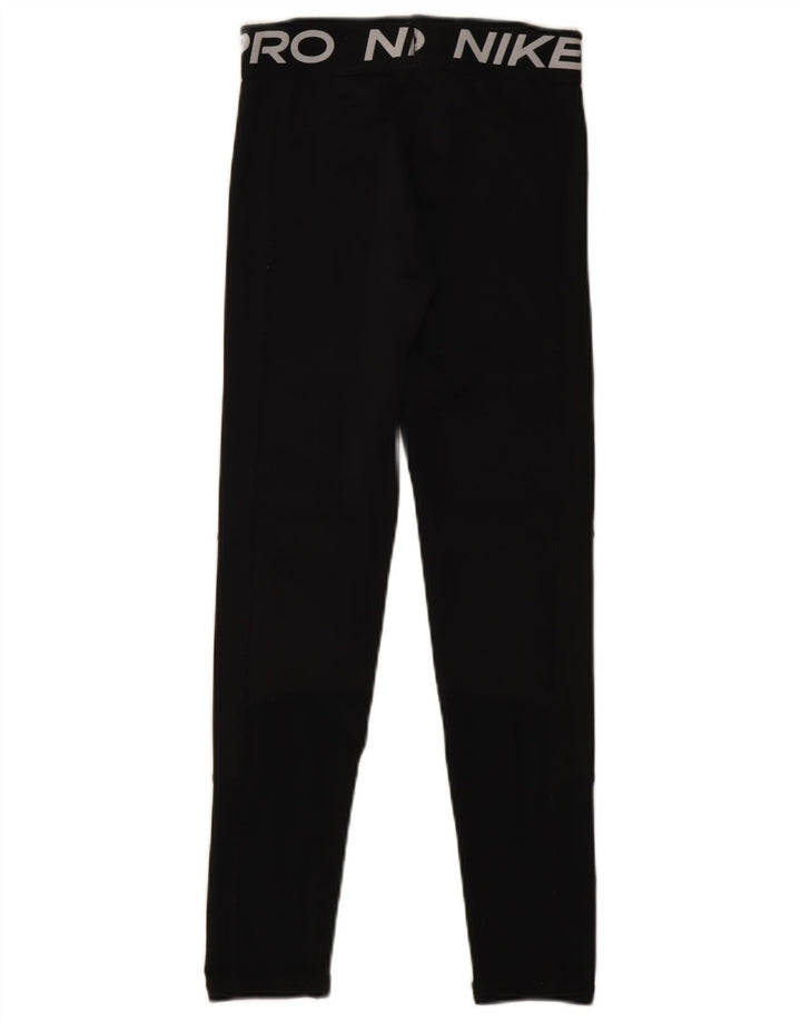 Nike Girls Dri Fit Graphic Leggings 12-13 Years Large  Black Polyester