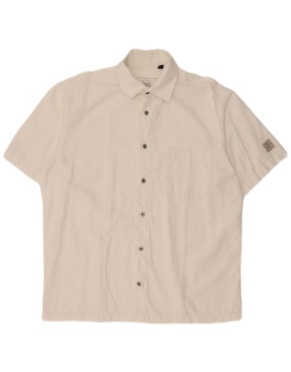 Murphy & Nye Mens Short Sleeve Shirt Large White Cotton