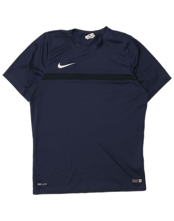 Nike Mens Dri Fit T-Shirt Top Medium Navy Blue Polyester