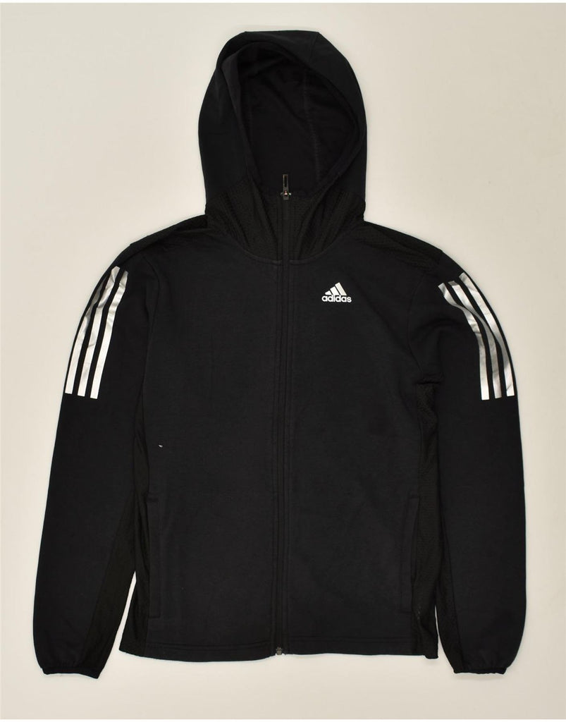 ADIDAS Mens Zip Hoodie Sweater Small Black Cotton | Vintage Adidas | Thrift | Second-Hand Adidas | Used Clothing | Messina Hembry 