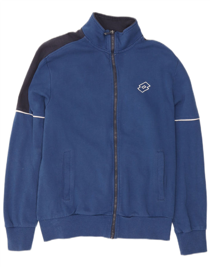 Lotto Mens Tracksuit Top Jacket Large Blue Colourblock Cotton