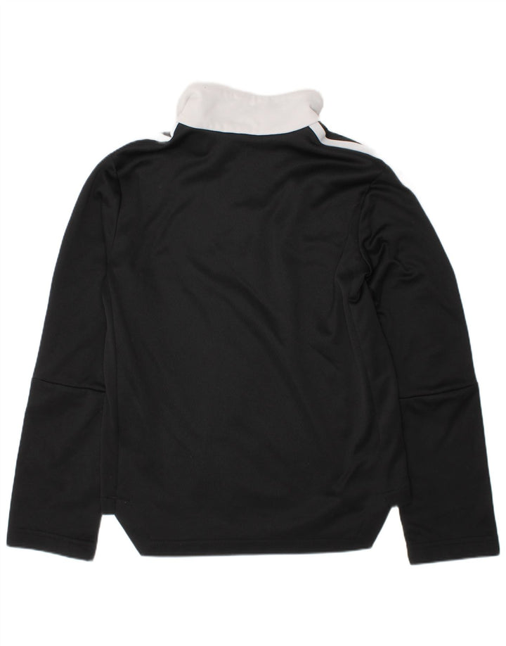 ADIDAS Boys Aeroready Zip Neck Pullover Tracksuit Top 7-8 Years Black