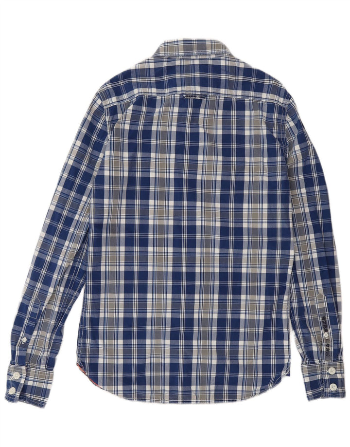 SUPERDRY Mens Shirt Small Blue Check Cotton