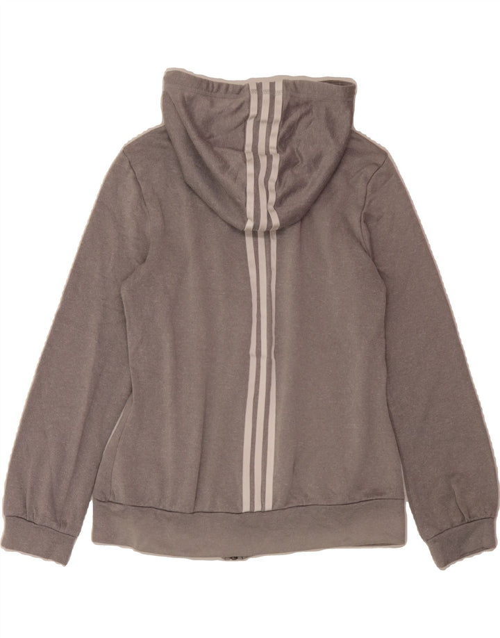 ADIDAS Womens Zip Hoodie Sweater UK 8/10 Small Grey Polyester Vintage Adidas and Second-Hand Adidas from Messina Hembry 
