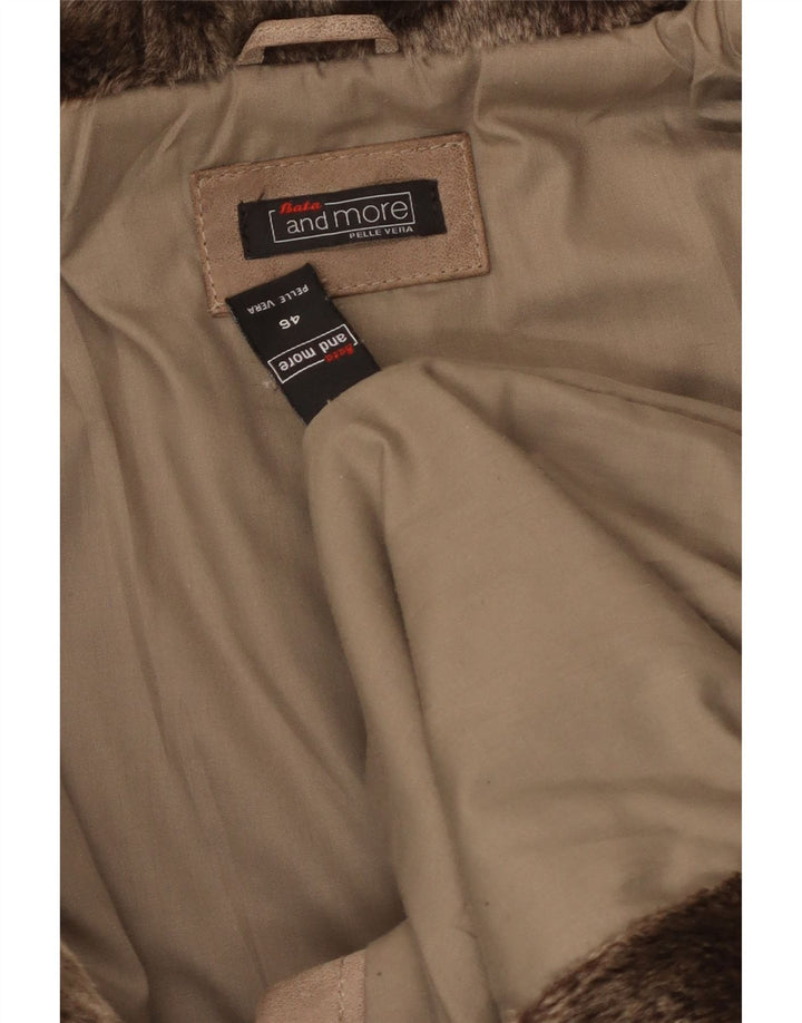 Bata and More Womens Hooded Suede Jacket IT 46 Large Beige Leather