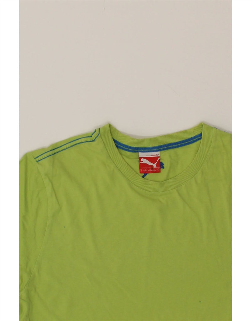 PUMA Mens Graphic T-Shirt Top Large Green Vintage Puma and Second-Hand Puma from Messina Hembry 