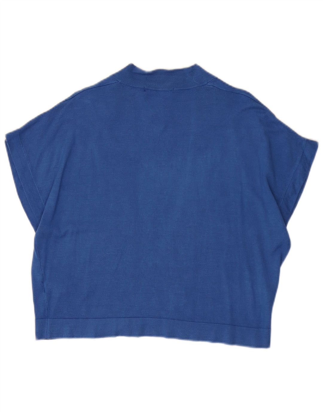Marks & Spencer Womens Crop Short Sleeve Cardigan Sweater UK 14 Medium Blue