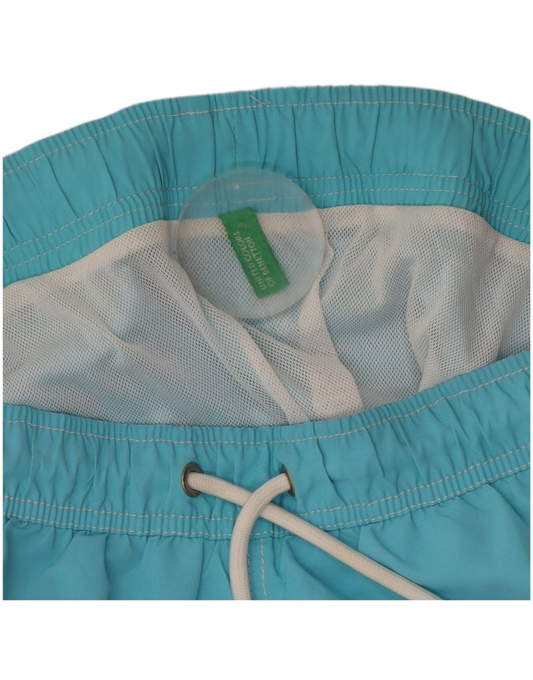 Benetton Mens Graphic Swimming Shorts Large Blue Colourblock