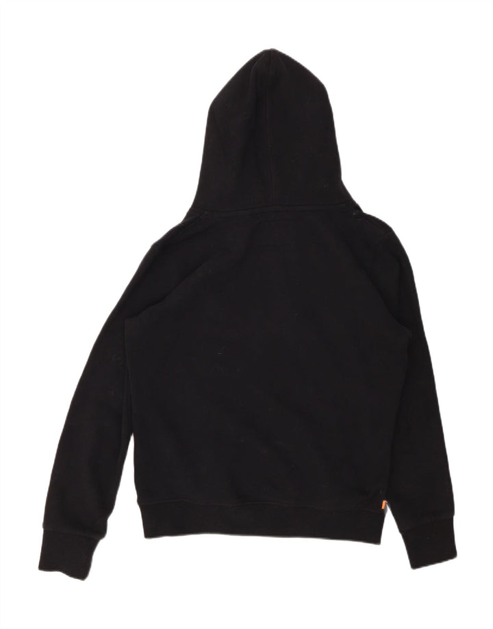 SUPERDRY Womens Graphic Hoodie Jumper UK 12 Medium Black Cotton