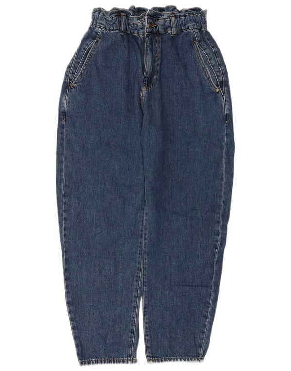 ZARA Womens Crop Loose Fit High Waist Jeans EU 38 Small W28 L25 Blue