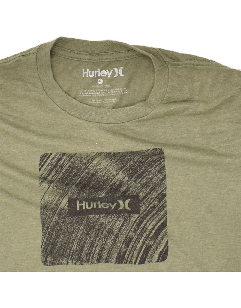 HURLEY Mens Graphic T-Shirt Top Medium Khaki Cotton | Vintage Hurley | Thrift | Second-Hand Hurley | Used Clothing | Messina Hembry 