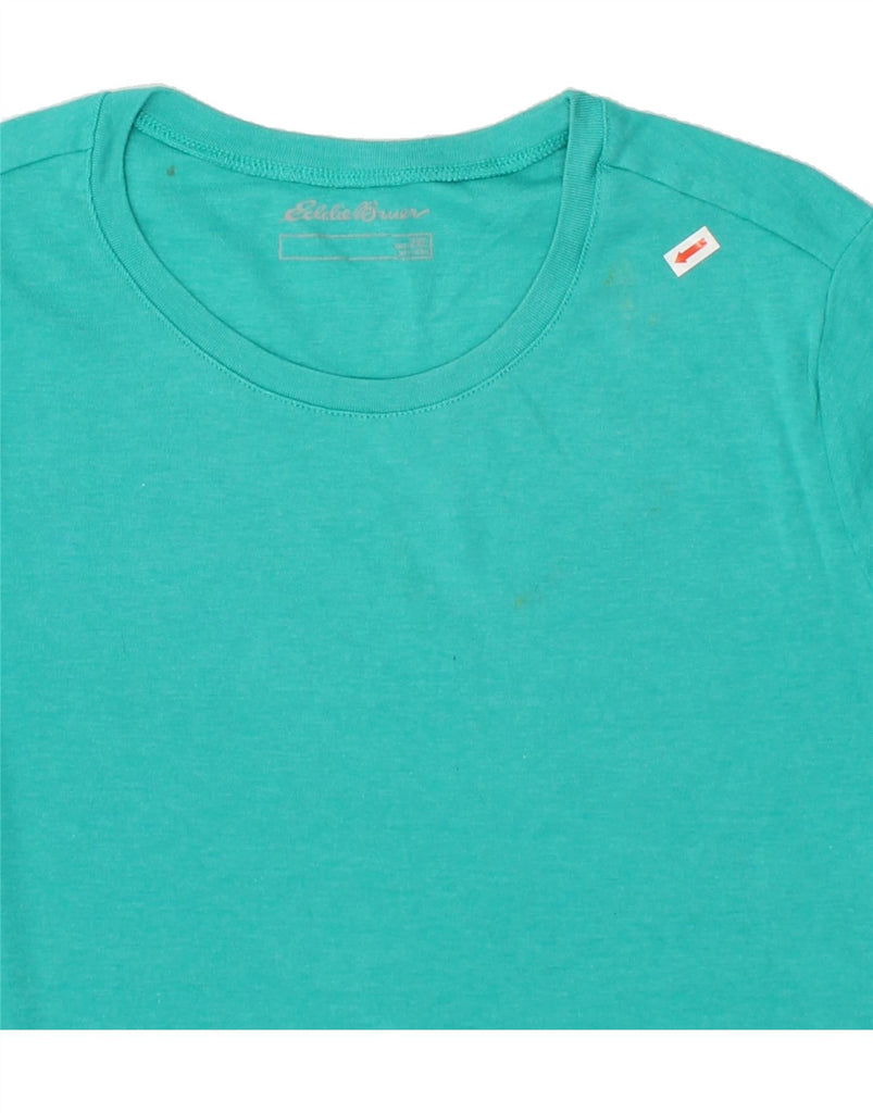 EDDIE BAUER Womens T-Shirt Top UK 20 2XL Turquoise Cotton | Vintage Eddie Bauer | Thrift | Second-Hand Eddie Bauer | Used Clothing | Messina Hembry 