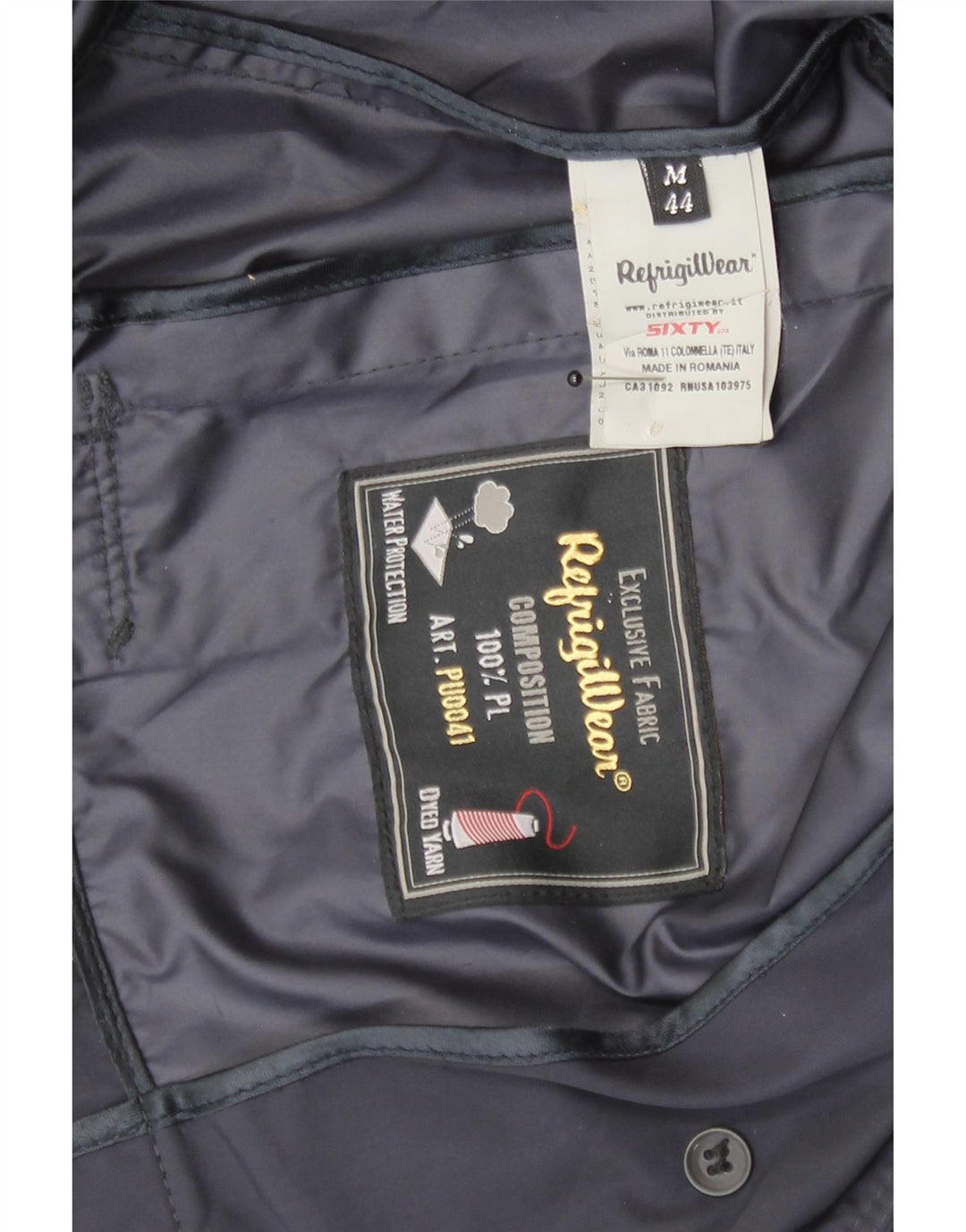 Refrigiwear Womens Short Trench Coat UK 14 Medium Navy Blue Polyester