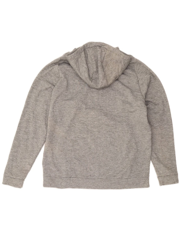 Nike Mens Dri Fit Zip Hoodie Sweater Large Grey Polyester