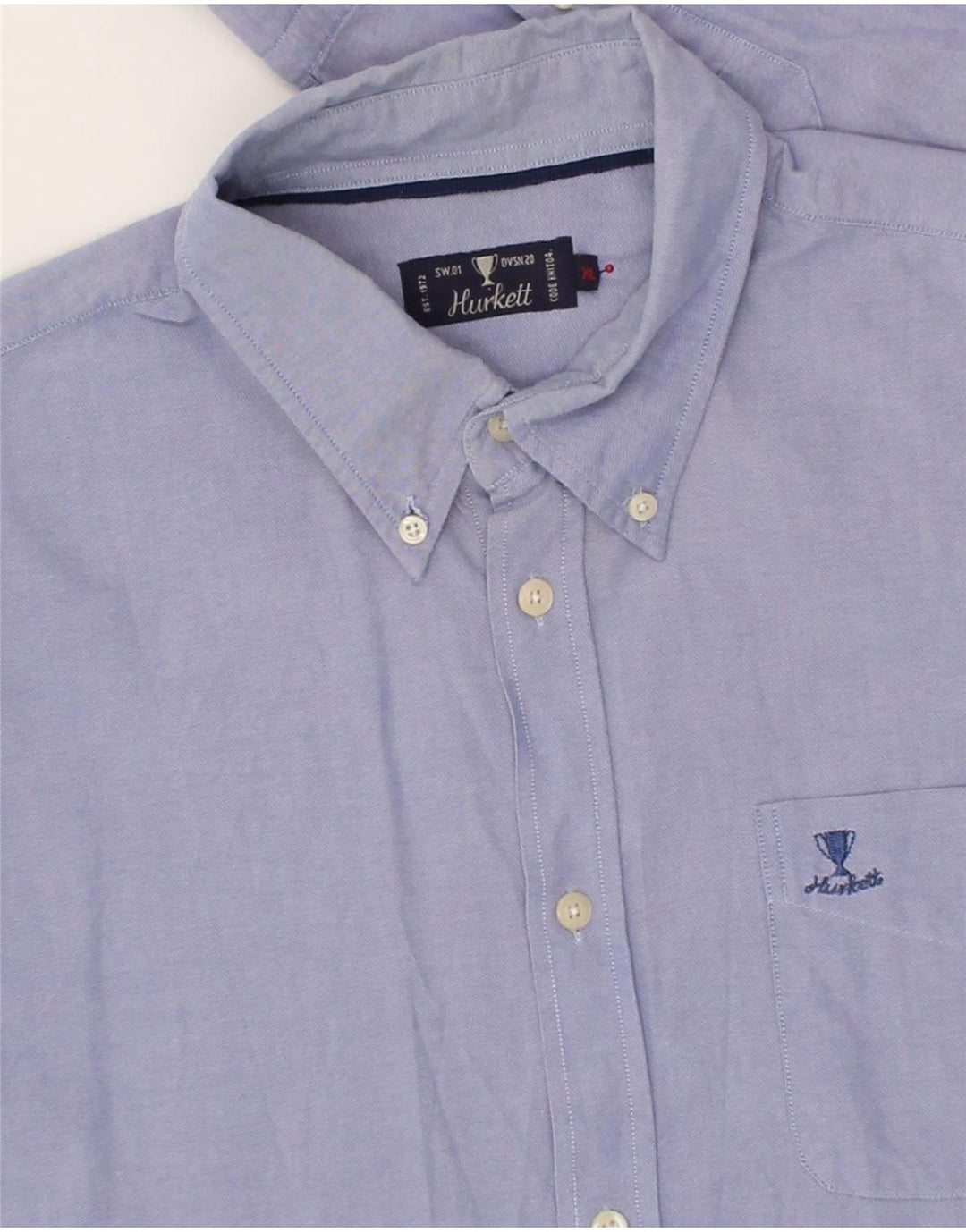 VINTAGE Mens Shirt XL Blue Cotton Vintage Vintage and Second-Hand Vintage from Messina Hembry 