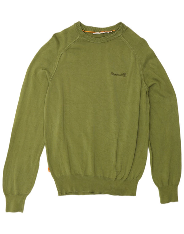 Timberland Mens Crew Neck Jumper Sweater Medium Khaki Cotton
