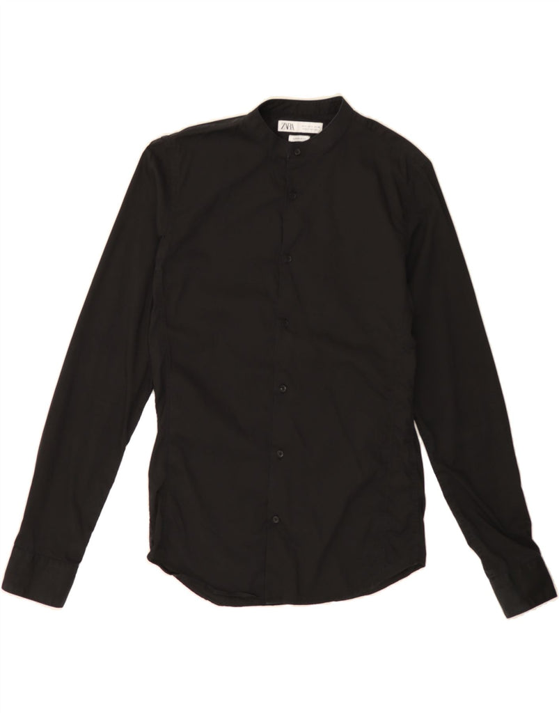 ZARA Mens Slim Fit Shirt Small Black Cotton Vintage Zara and Second-Hand Zara from Messina Hembry 