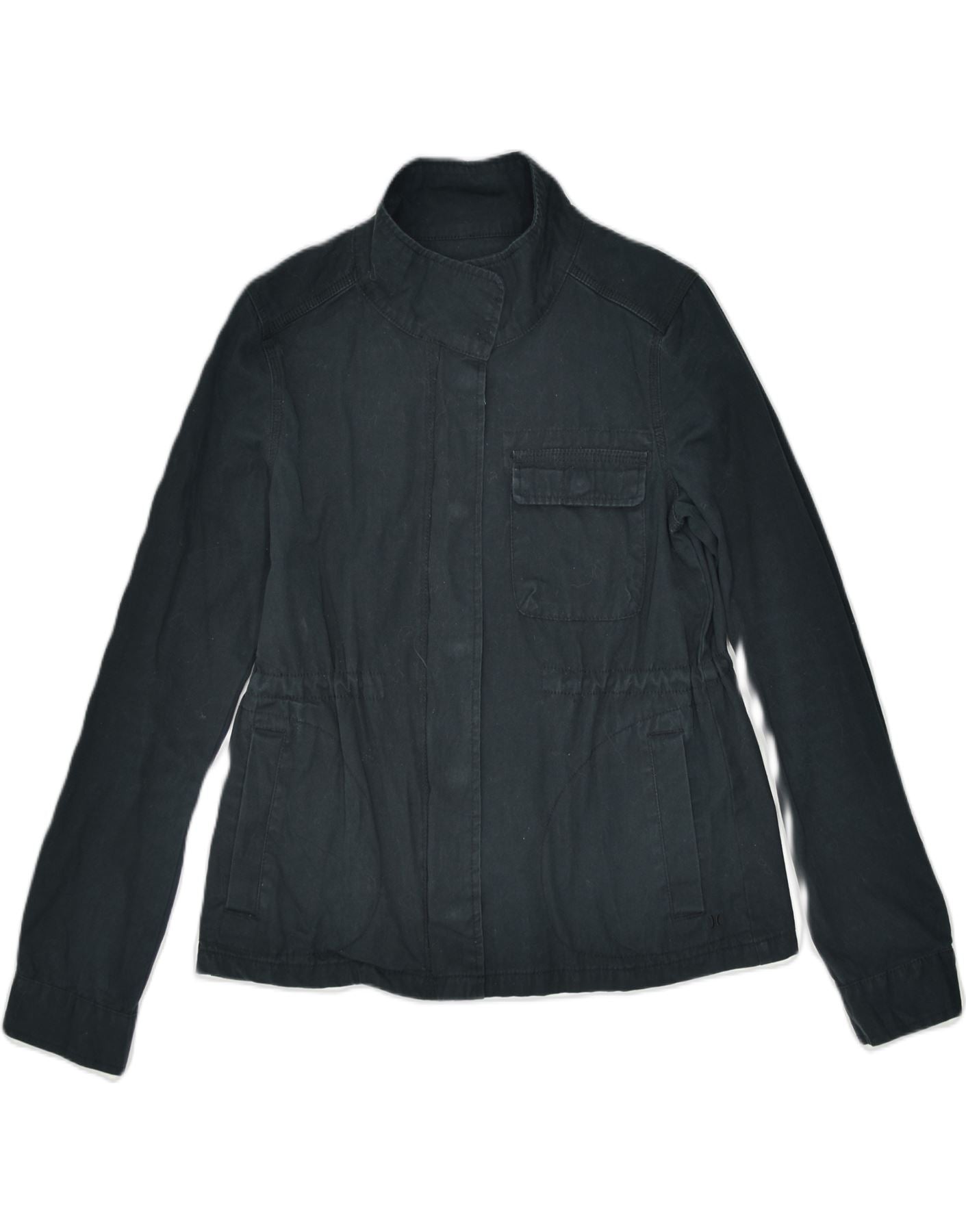 HURLEY Womens Utility Jacket UK 10 Small Black Cotton Classic