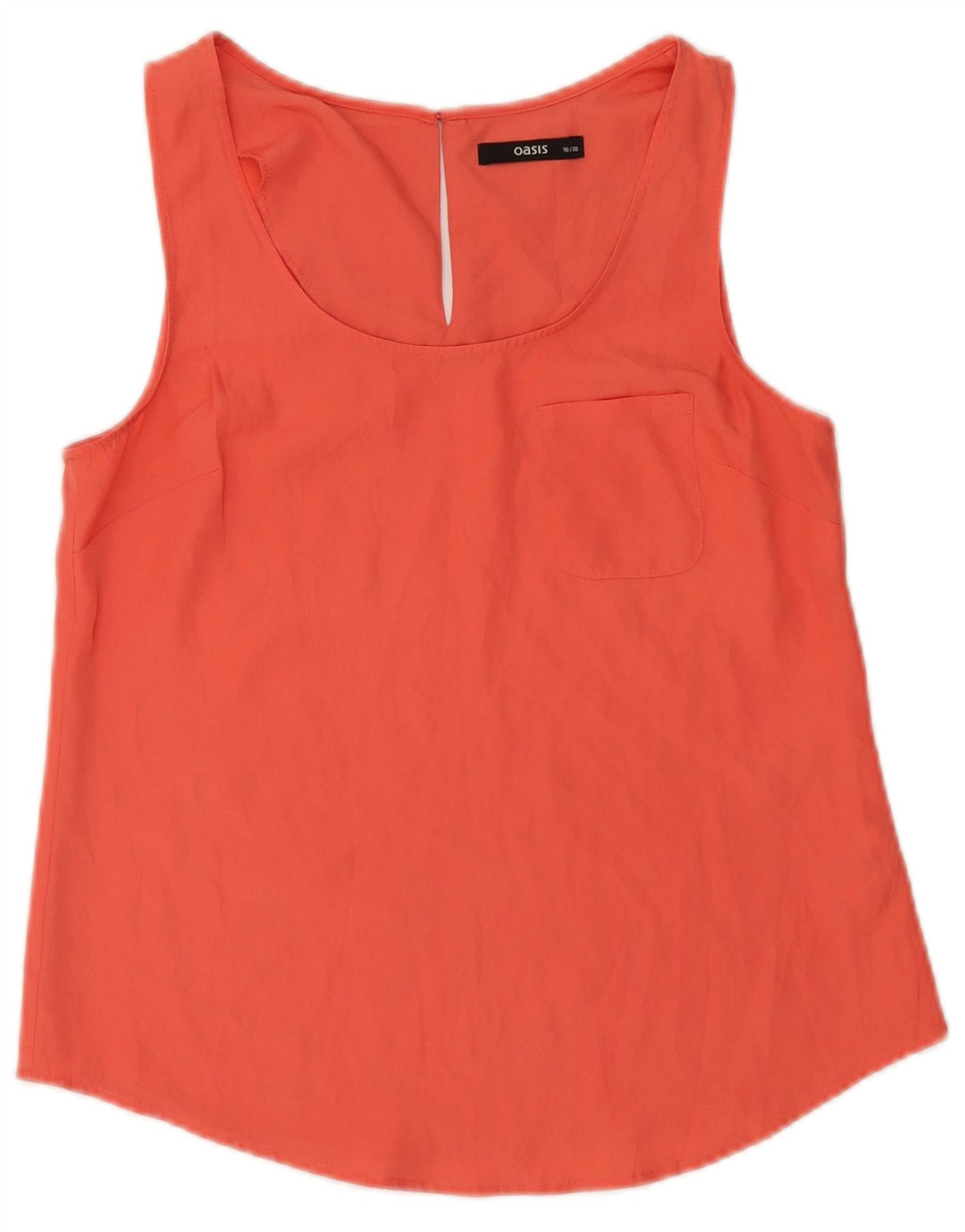 Oasis Womens Sleeveless Blouse Top UK 10 Small Orange Polyester