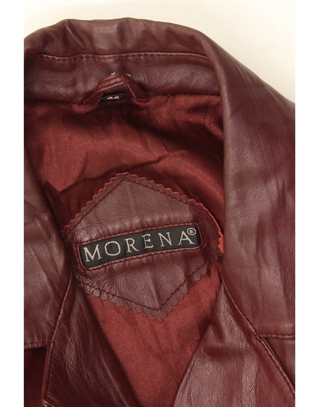 Morena Womens Leather Coat EU 44 XL Burgundy